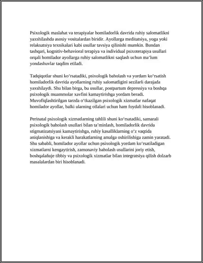 PERINATALOGIYADA PSIXALOGIK XIZMATNI TAXLIL QILISH 4
