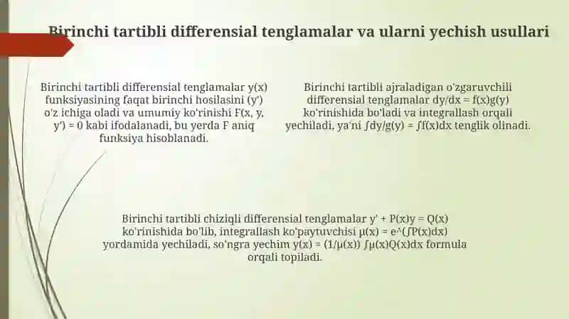Differensial tenglamalar haqida tushuncha 4