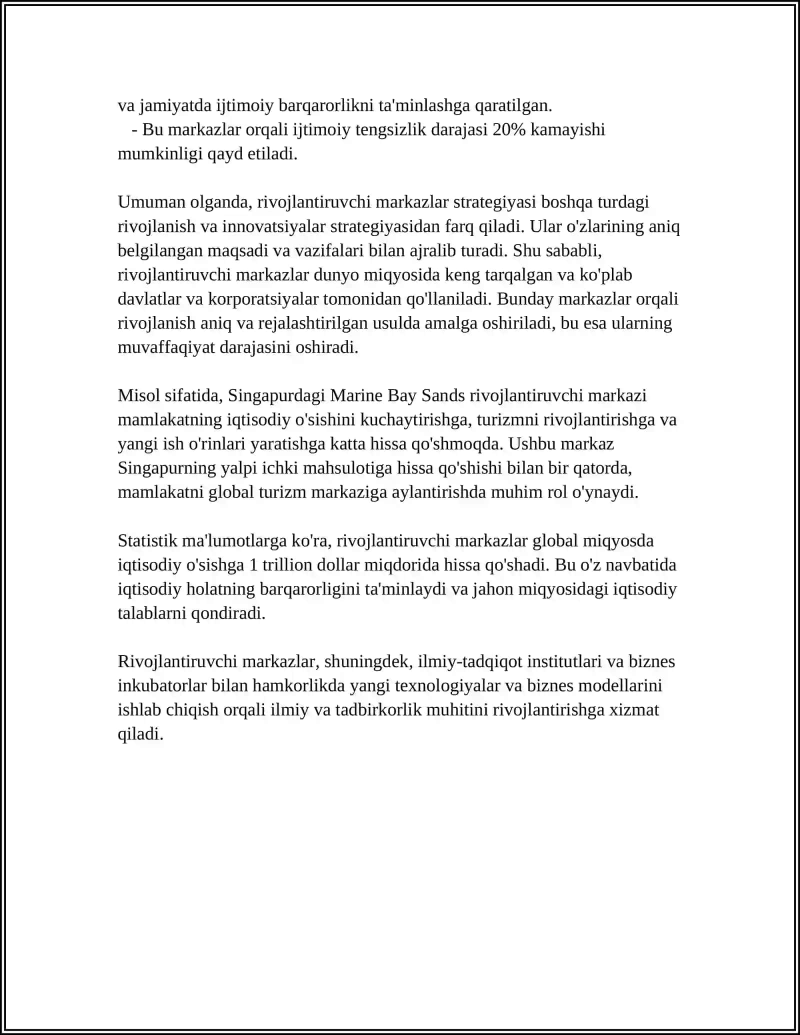 RIVOJLANTIRUVCHI MARKAZLARNI TASHKIL ETISH TEXNOLOGIYASI 4