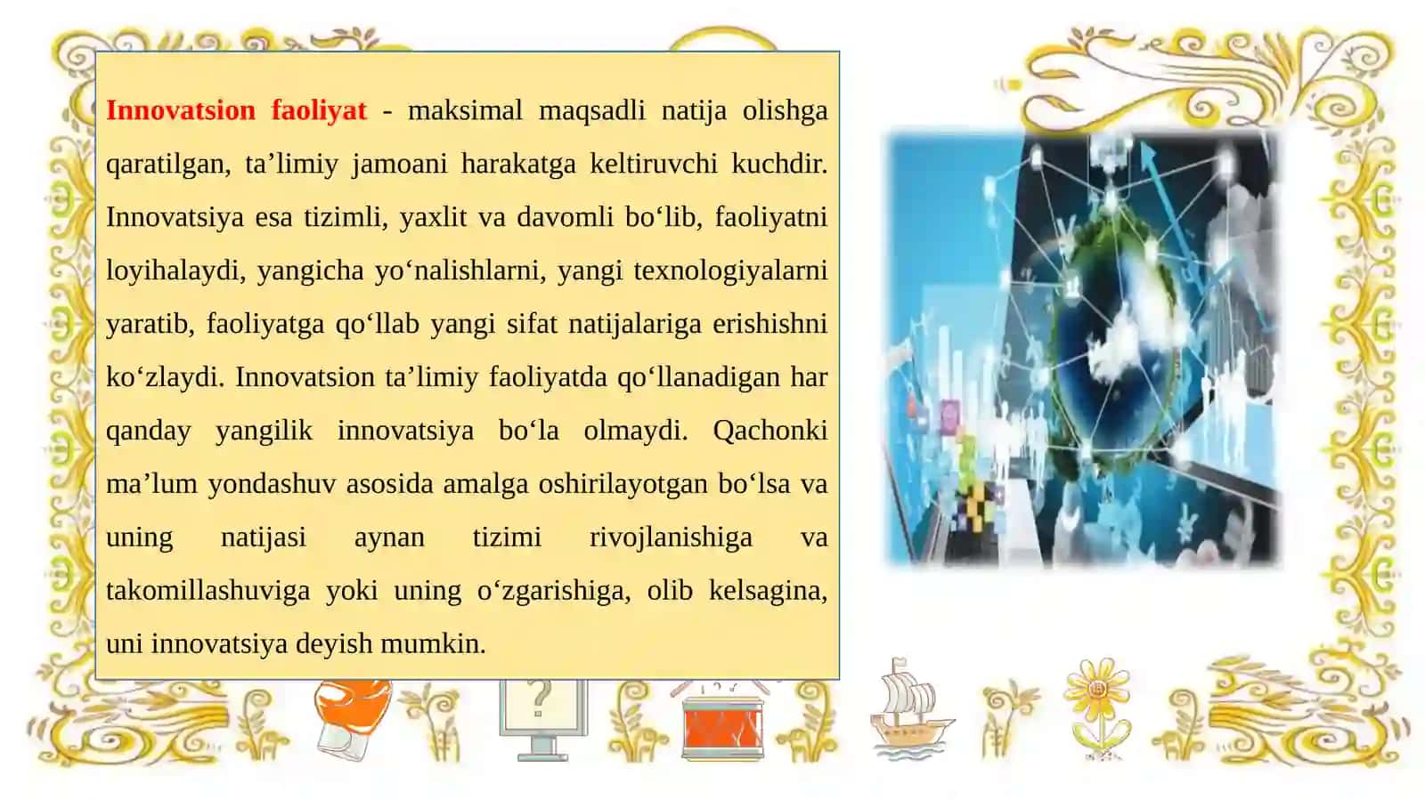 TA’LIM-TARBIYA JARAYONIDA QO‘LLANILADIGAN PEDAGOGIK INNOVATSIYA VA O‘QITUVCHINING PEDAGOGIK KVALIMETRIK FAOLIYATINI YAXLIT O‘RGANISH 4