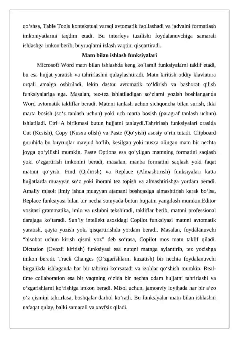 Microsoft Word matn muharriri 4