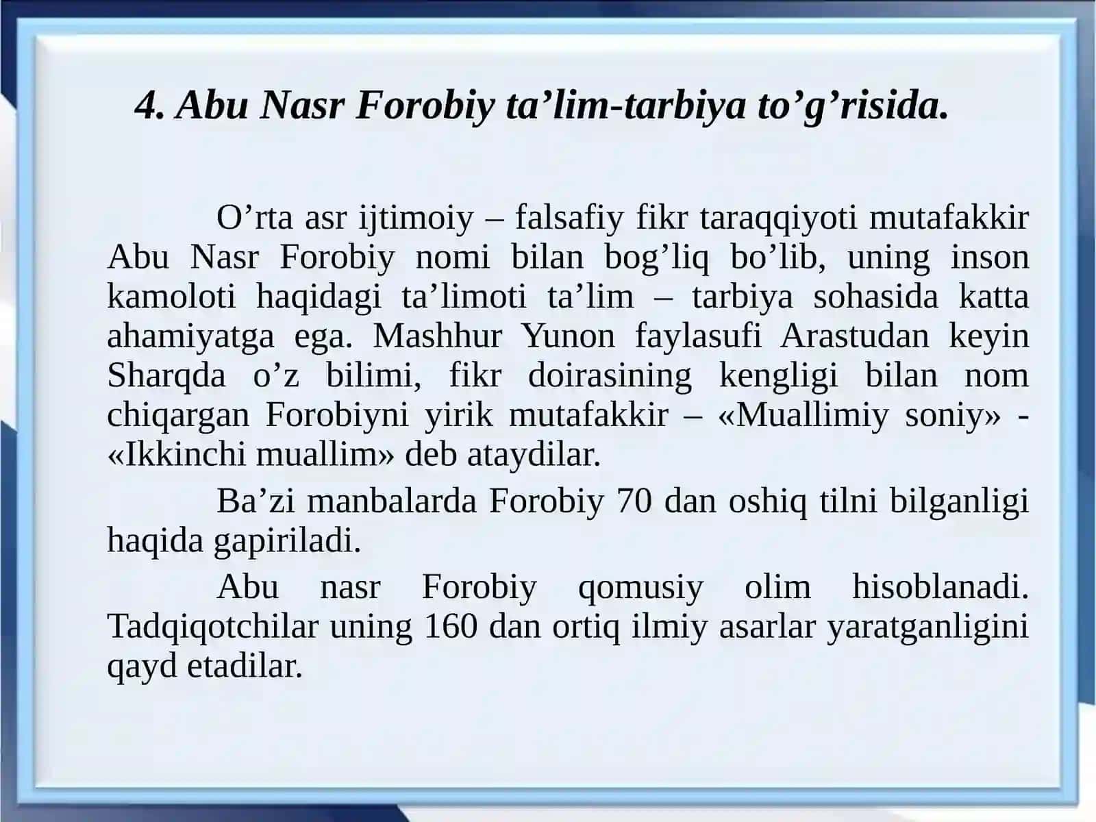 Abu Nasr Farobiyning pedagogik qarashlari 4