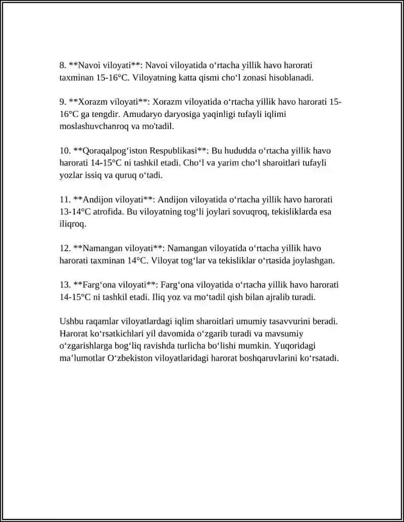 VILOYATLAR IQLIM KARTALARI 4