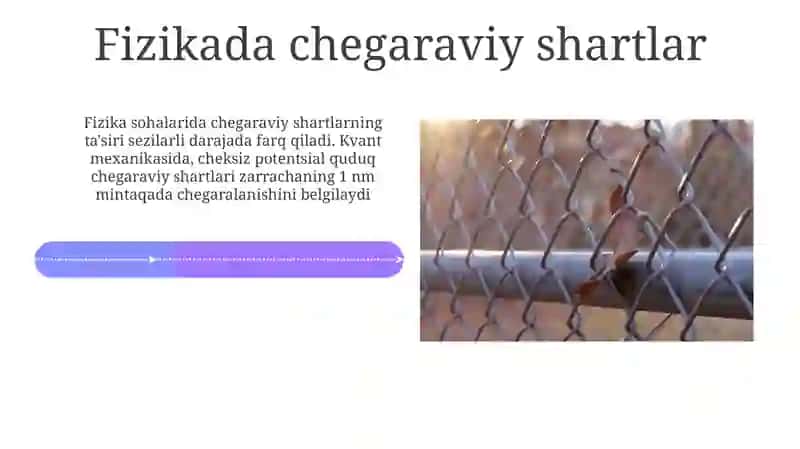Ekvivalent sinfi va chegaraviy shartlar 4