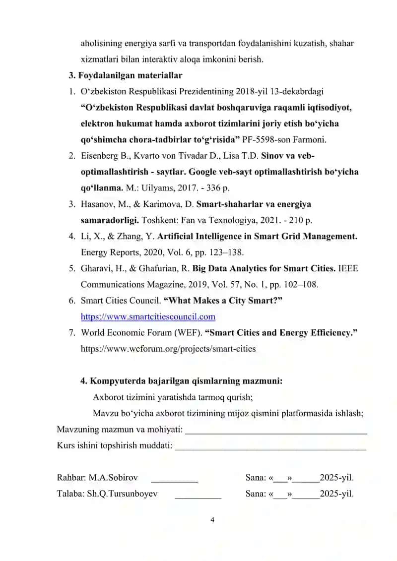 "SMART-SHAHAR (AQLLI SHAHAR) KONSEPSIYASI VA UNING IQTISODIY JIHATLARI" 4