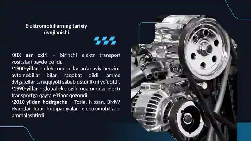 Zamonaviy elektromobillar turlari va tasnifi 4
