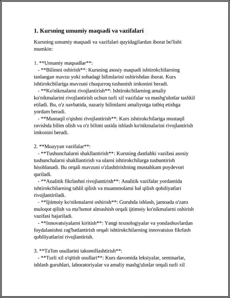 CHIZIQLI ALGEBRA VA ANALITIK GEOMETRIYA FANINING TARKIBIY TUZILMASI MAVZUSIDA MUSTAQIL ISH PDF SHAKLIDA 4