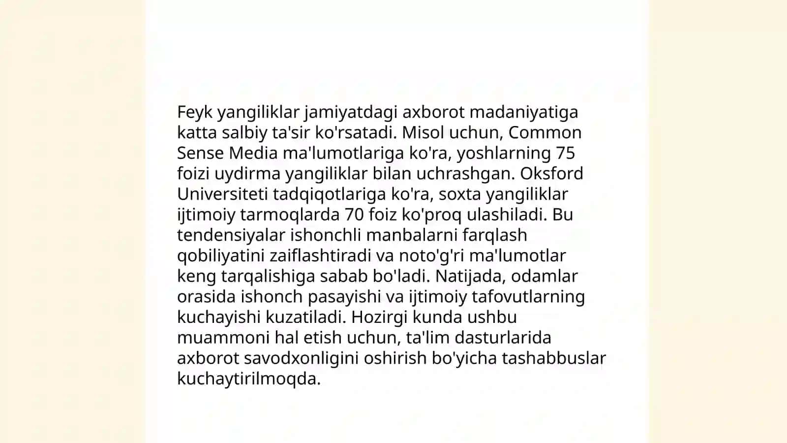 Media makona "feyk yangiliklar " ning xavfi 4