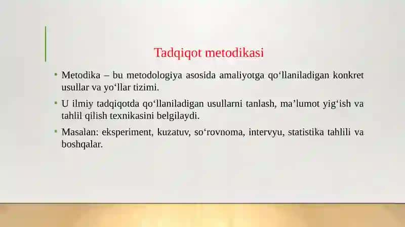 TADQIQOT METODOLOGIYASI VA METODIKA TUSHUNCHALARINING MANTIQIY TAHLILI 4