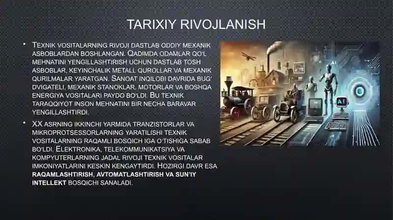 TEXNIK VOSITALARNING RIVOJLANISH TENDENSIYALARI 4