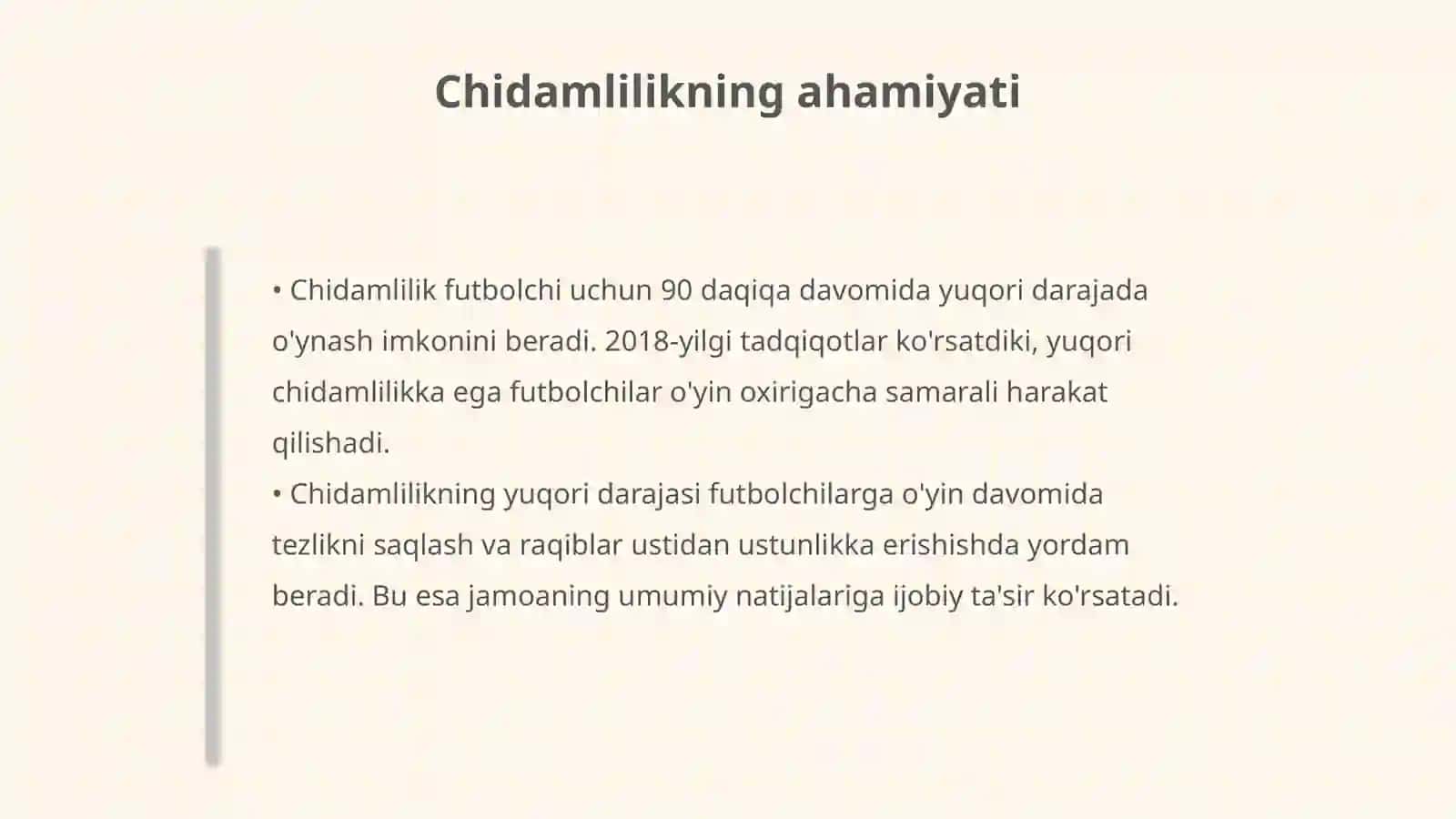 Futbolchilarning jismoniy sifatlarini tarbiyalash 4