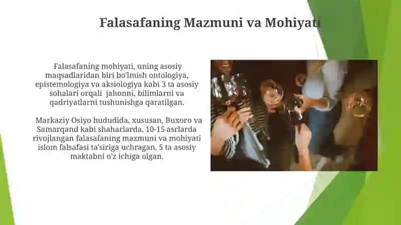 Falasafa fanining predmeti,mazmun va mohiyati jamiyatdagi roʻli 4