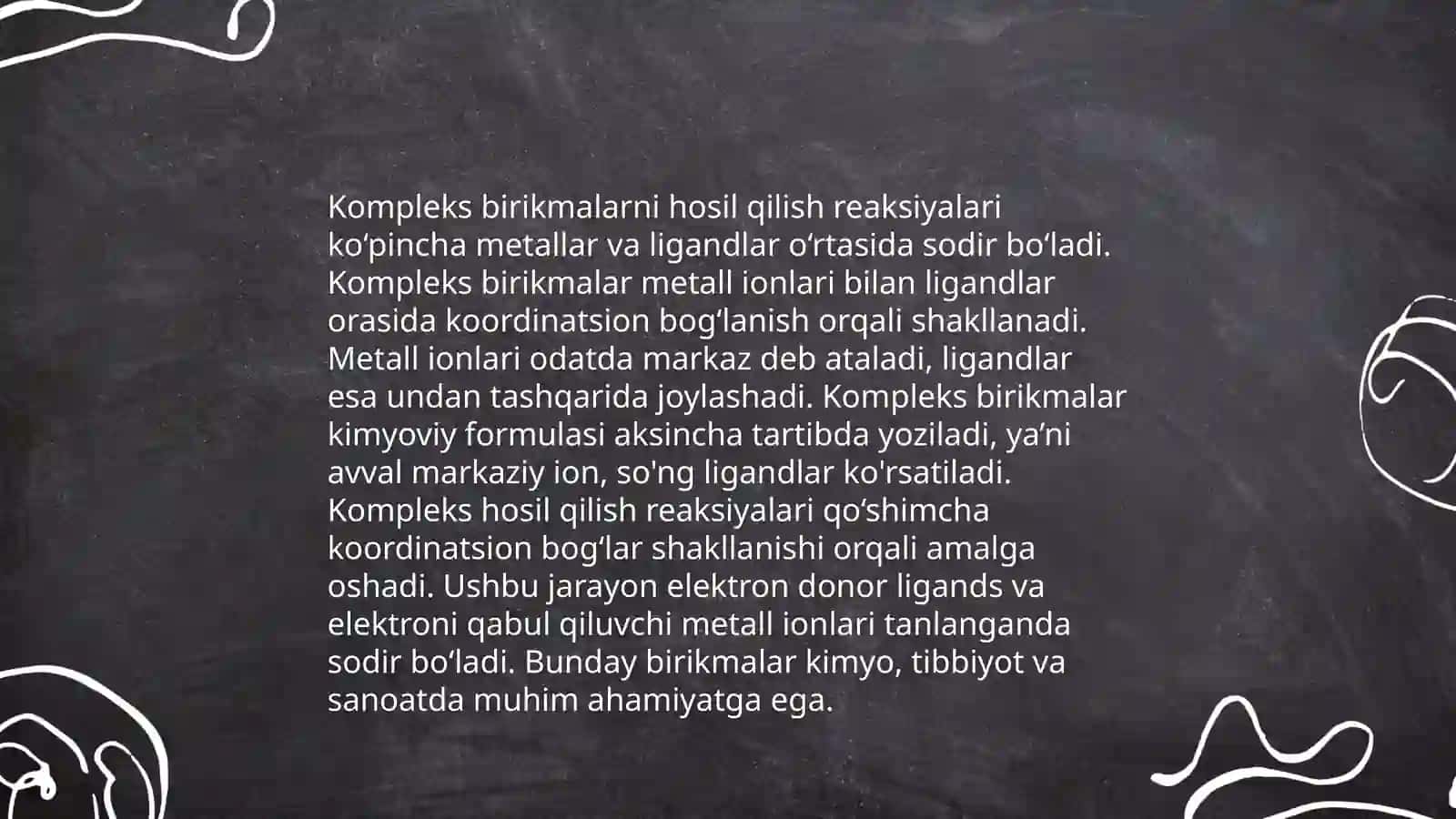 Komplekslar xosil bolishi va ularni dissotsiyalanish jarayoniga massalar tasiri qonunining tadbiqi 4