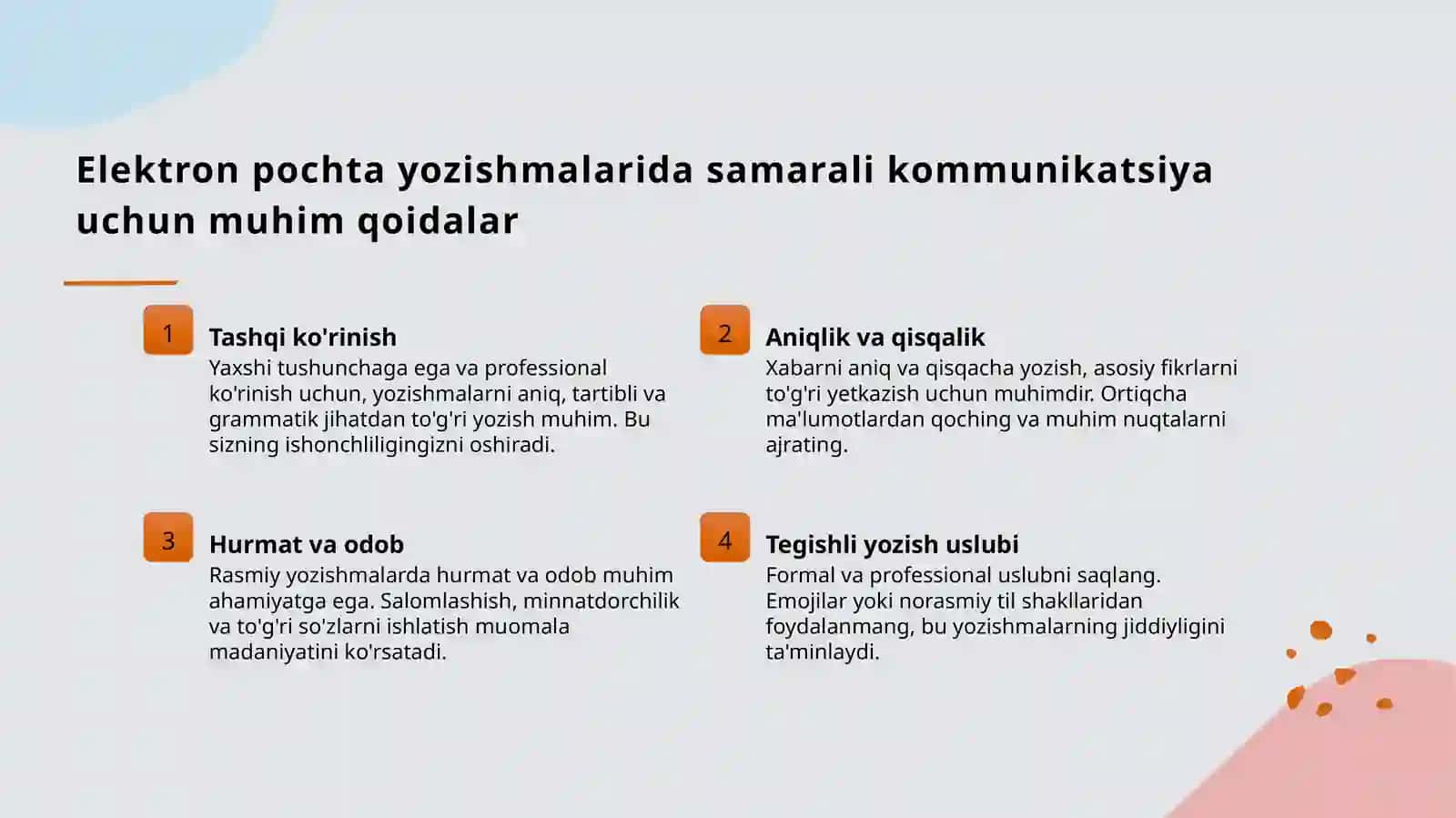 Elektron pochta asoslari va odobi 4