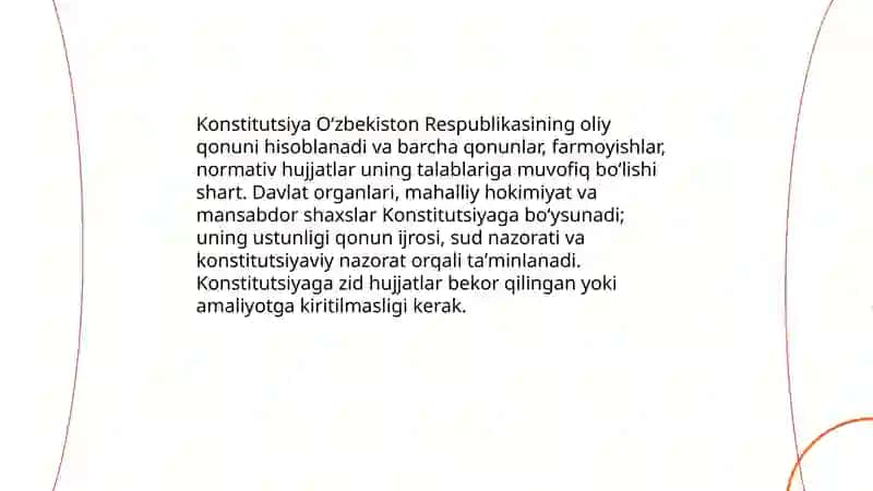 Oʻzbekiston Respublikasi Konstitutsiyasining asosiy tamoyillari 4