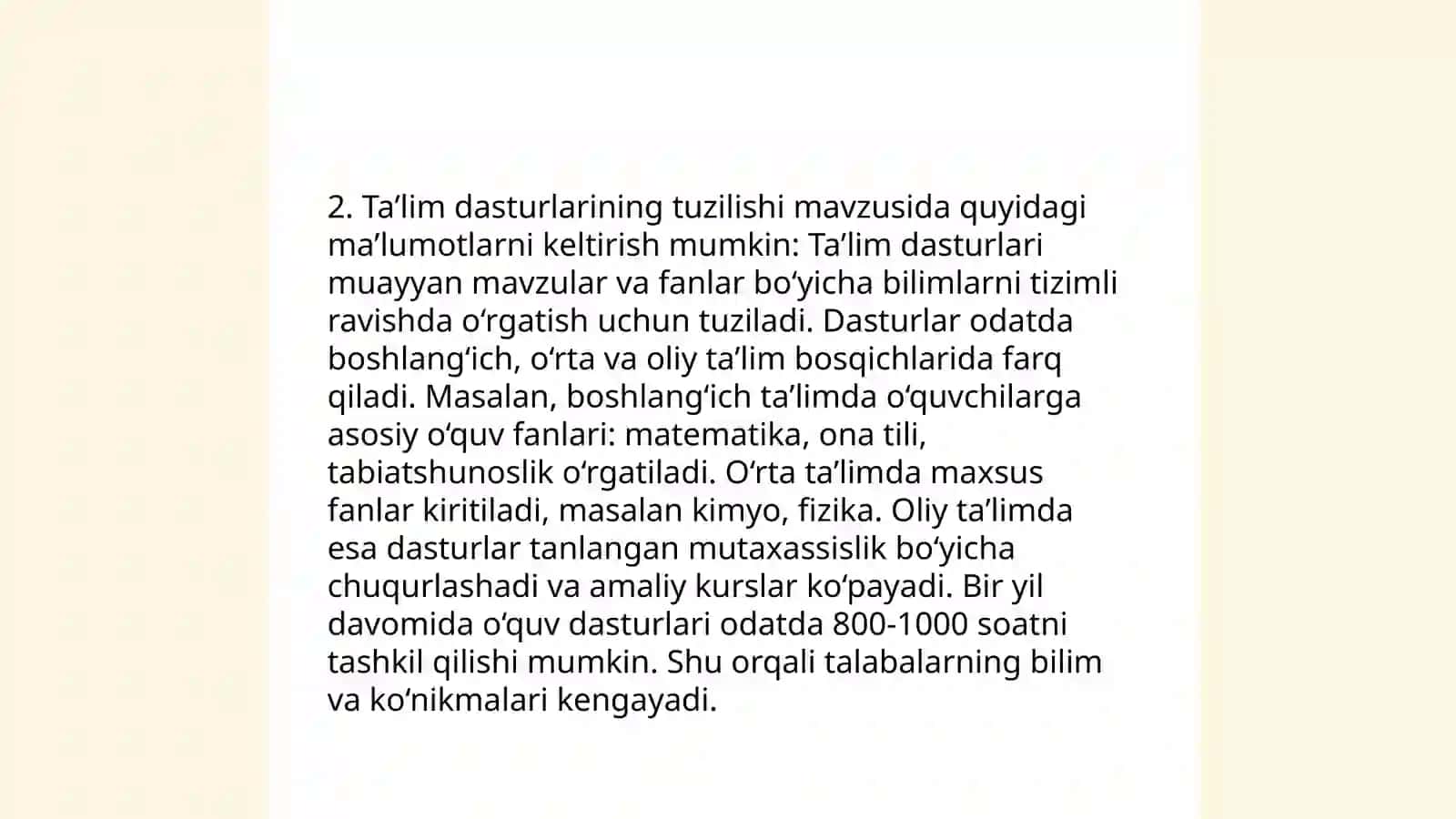 Taʼlim mazmuni 4