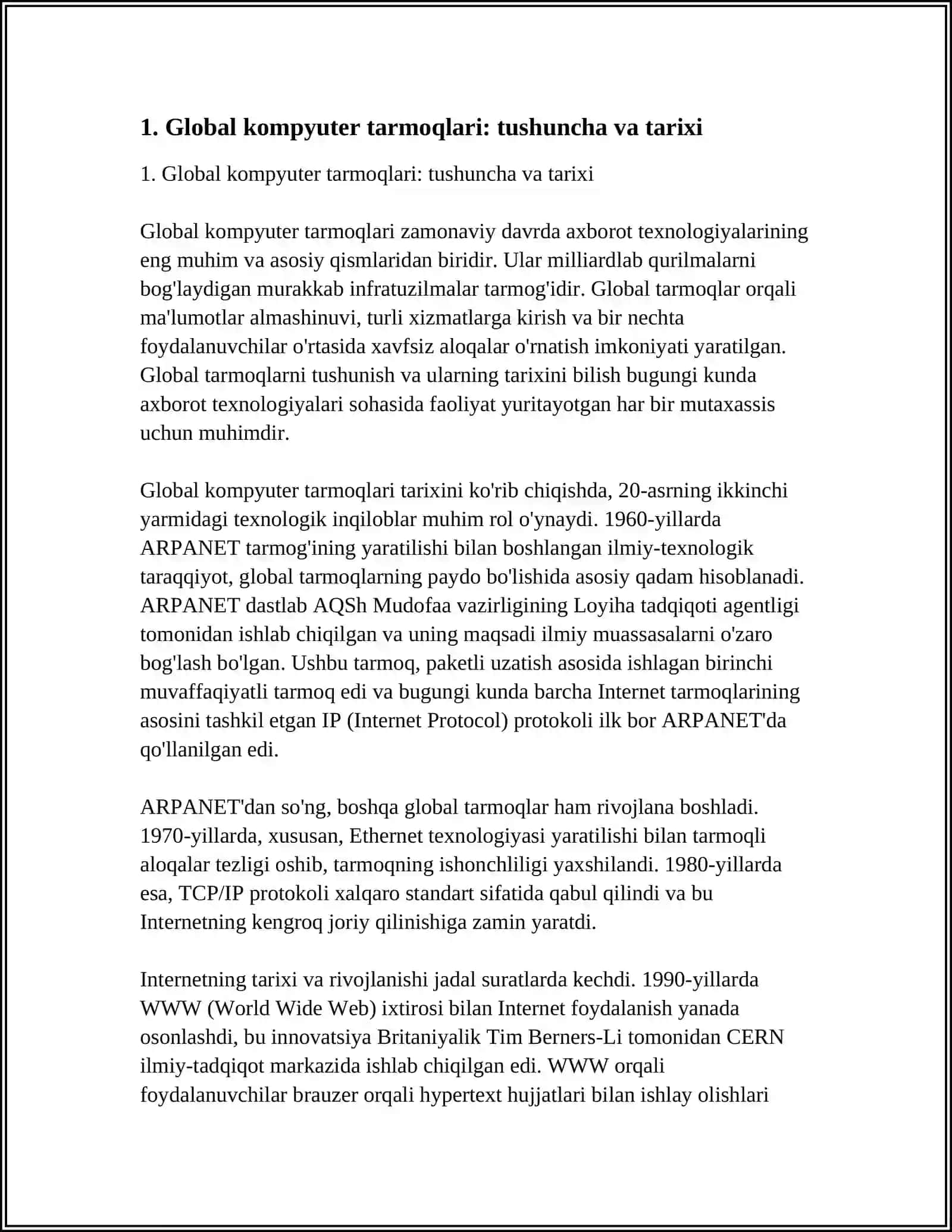 GLOBAL KOMPYUTER TARMOQLARI 4