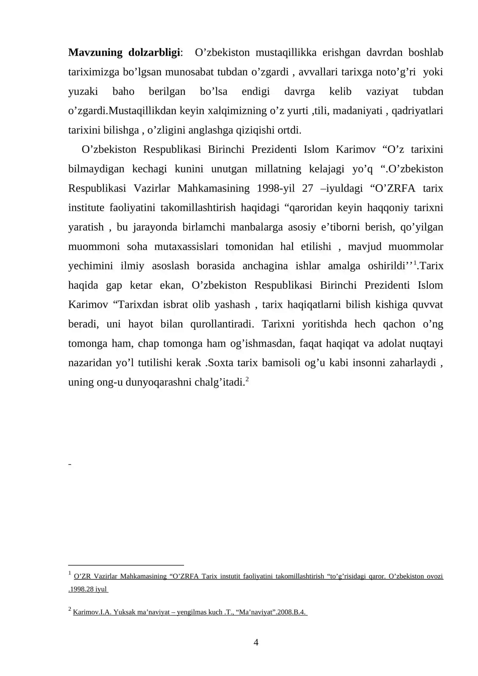 Davlat hokimyati va boshqaruvini demokratlashtirish jarayonida Prezidentlik instituti o‘rni va roli 4