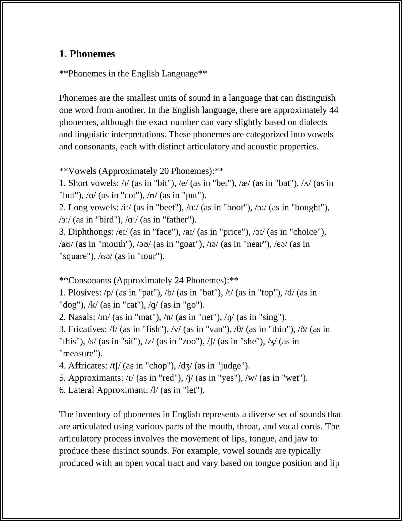 THE CLASSIFICATION OF SPEECH SOUNDS 4