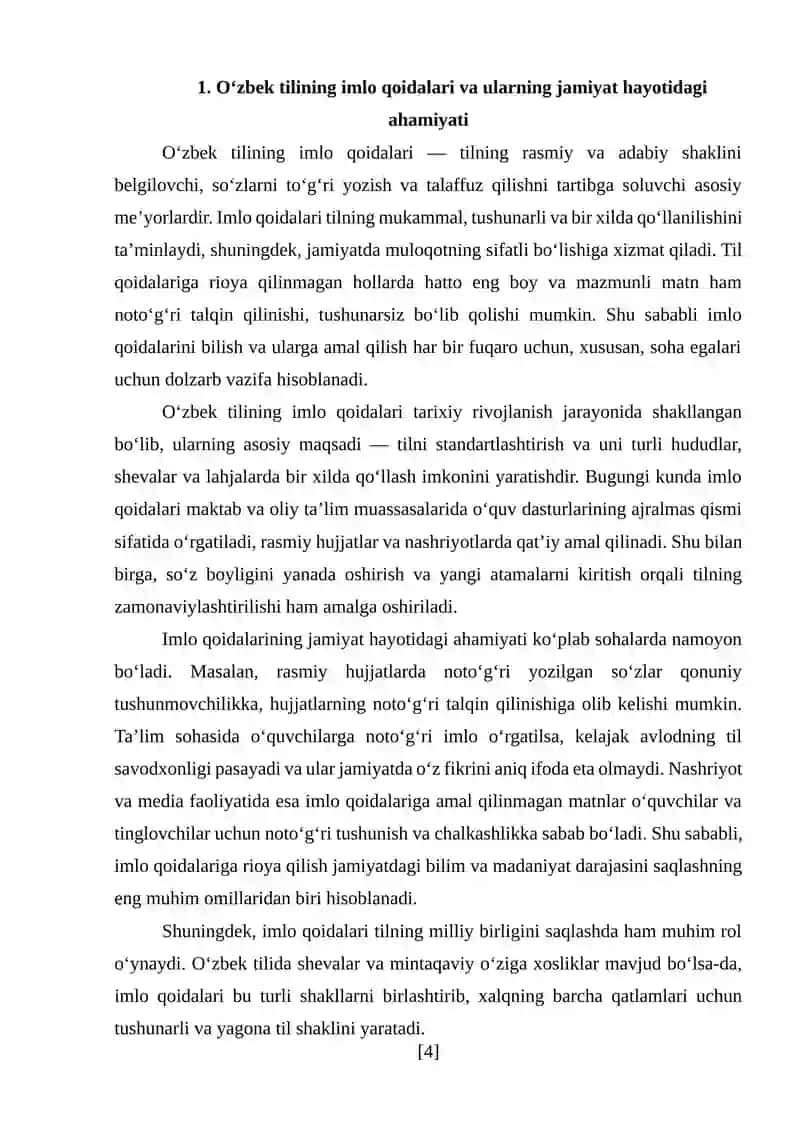O‘zbek tilining imlo qoidalari va soha egalarining savodxonligi 4