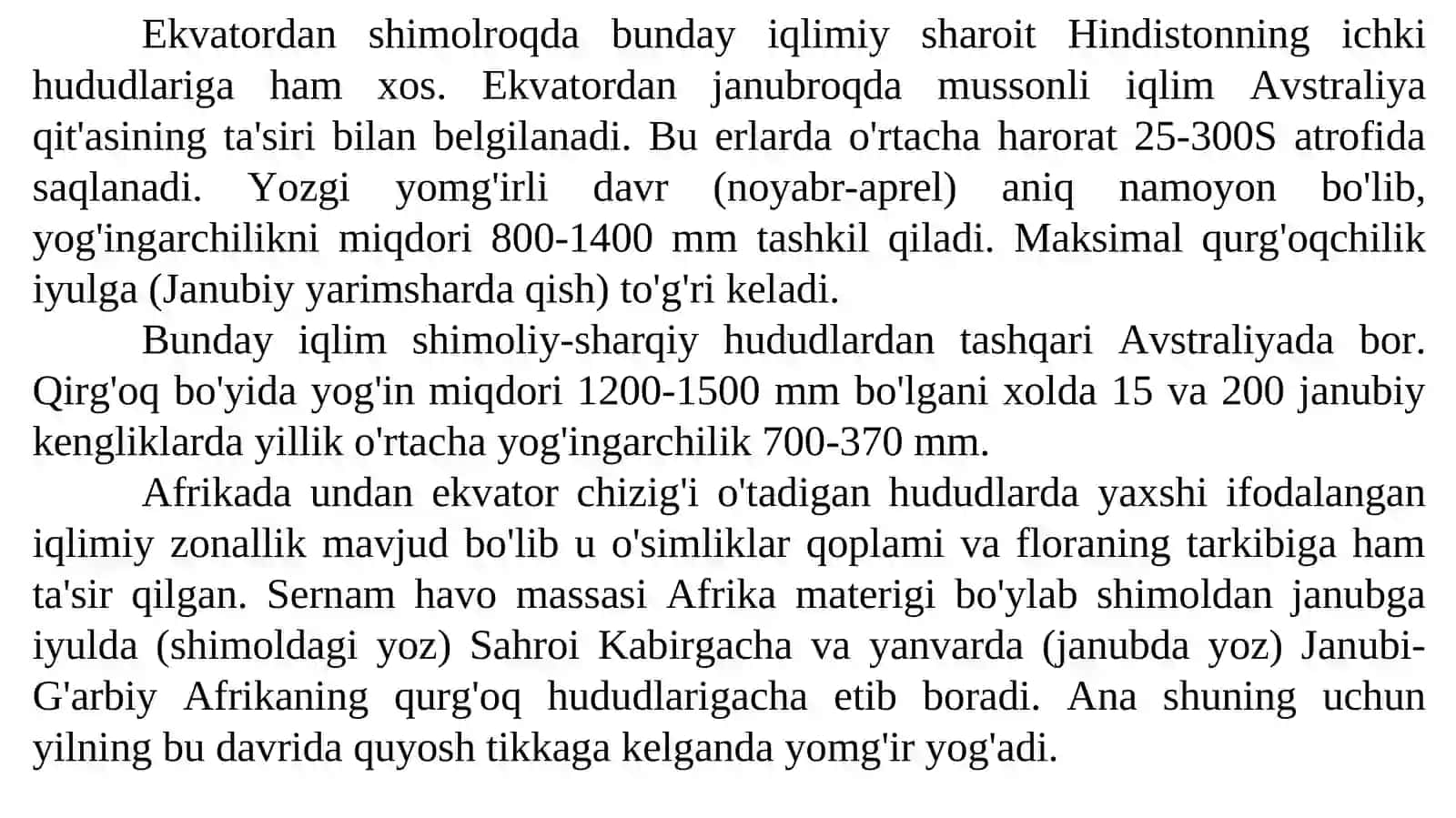 O’simliklarning mintaqalar bo’yicha tarqalishi 4