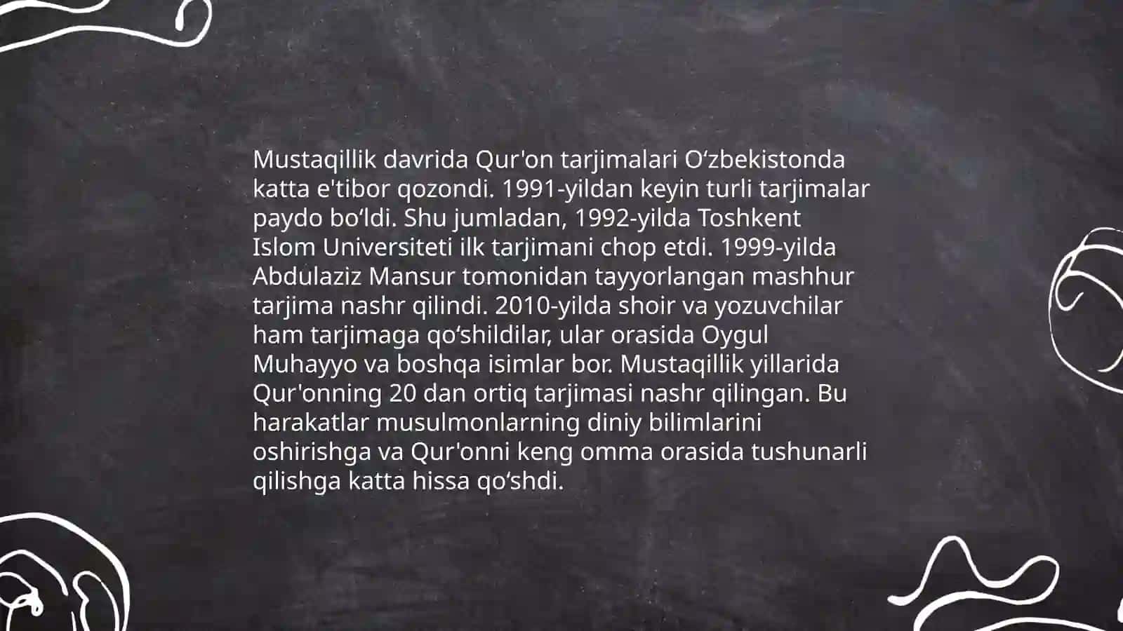 Mustaqillik yillarida Qur'onning oʻzbek tiliga tarjima qilinishi va tavsiflari 4