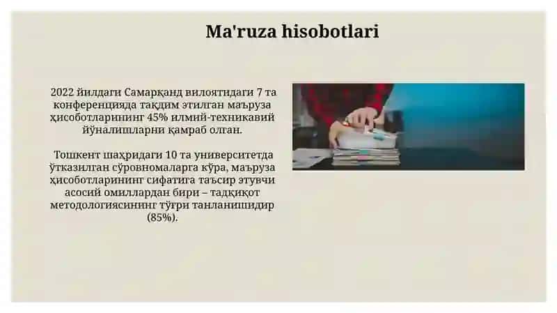 Ma'ruza hisobotlari 4