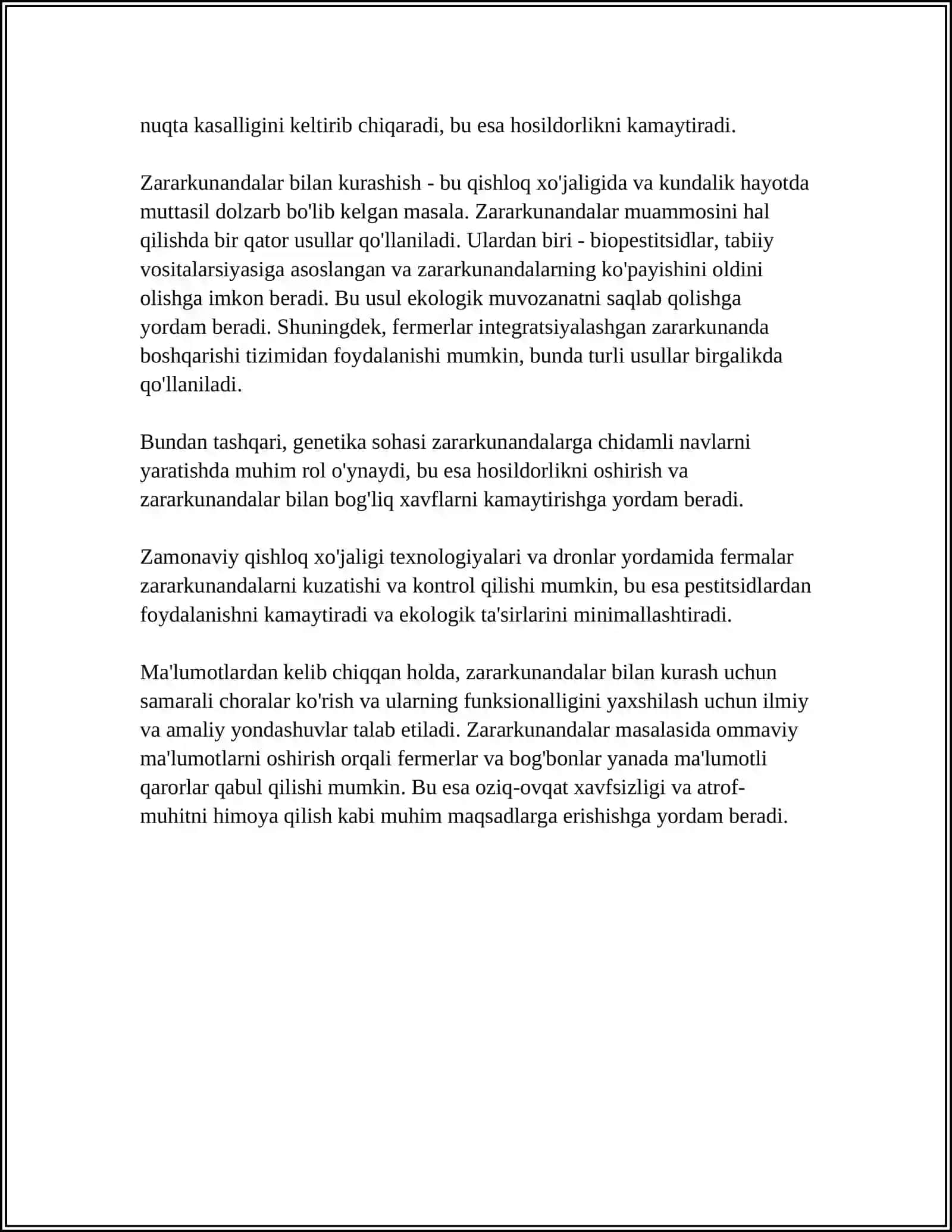 MUSTAQIL ISH Mavzu: PARAZITLIK QILUVCHI HASHAROTLAR 4