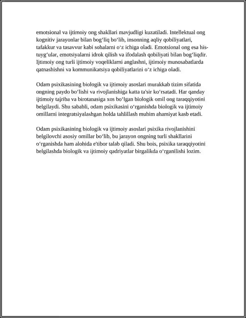 ODAM PSIXIKASINING PAYDO BO‘LISHI VA TARAQQIYOTI. ONG TURLARINING PSIXOLOGIK TAVSIFI 4