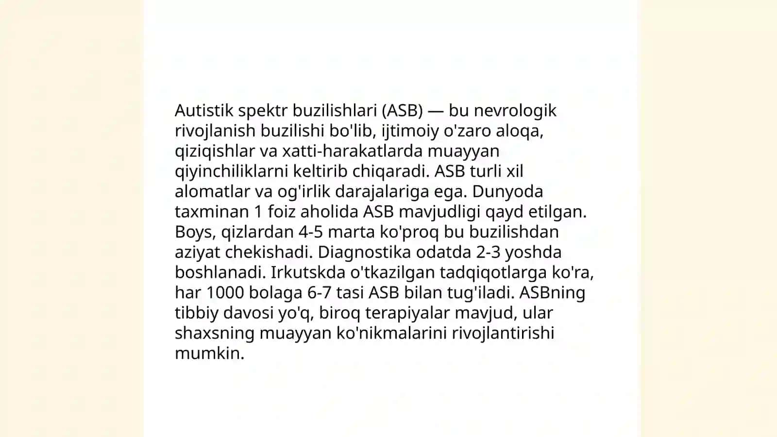 Autistik spektr buzilishlariga ega boʻlgan bolalarda sensor integratsiyani normallashtirish 4
