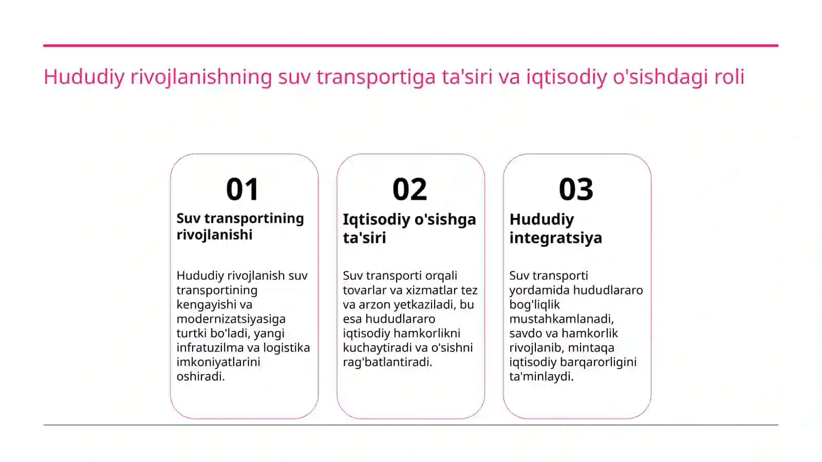 Suv transporti hududiy rivojlanishi va asosiy tarmoqlari 4