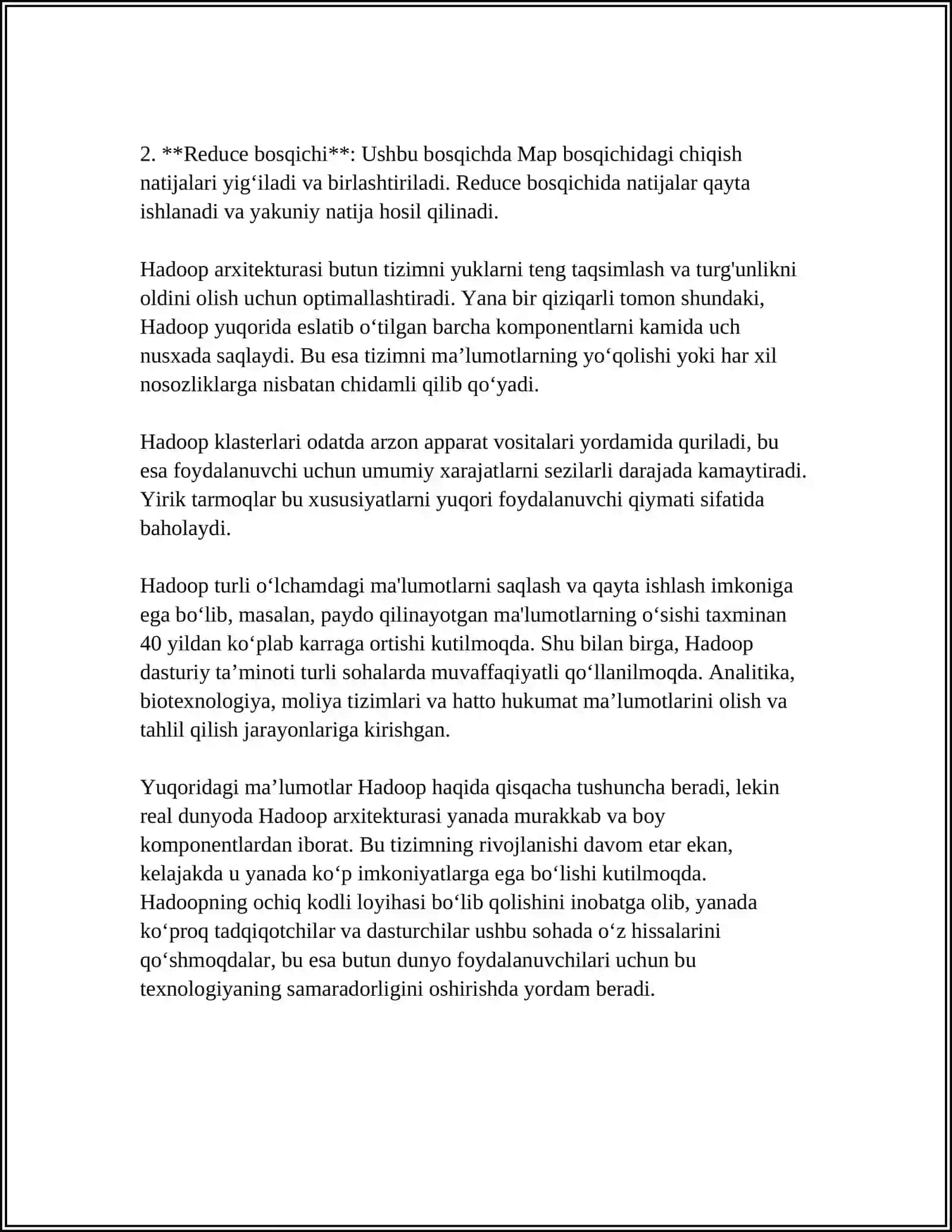 HADOOP TEXNALOGIYASI 4