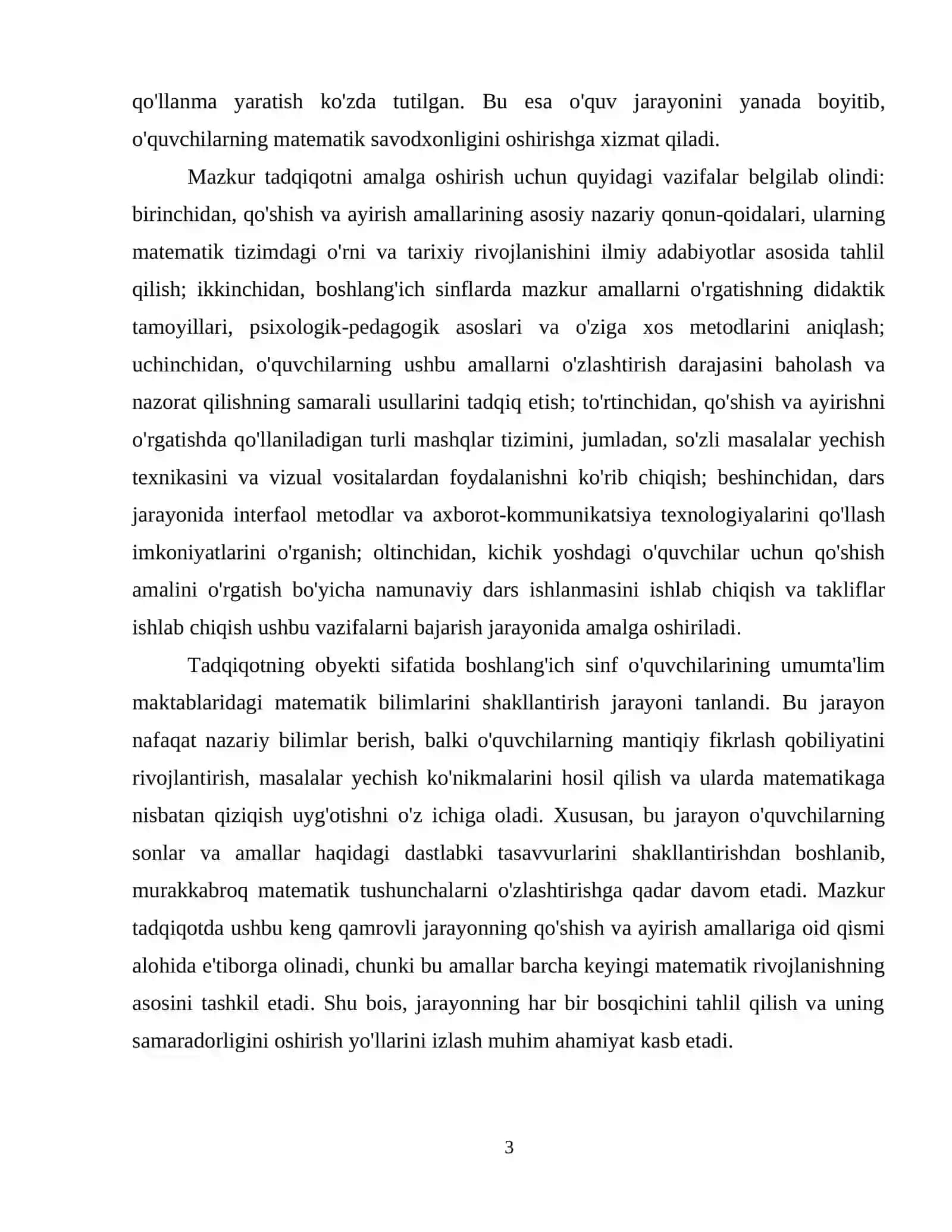 QO'SHISH VA AYIRISH AMALLARINING NAZARIY ASOSI VA ULARNI O'RGANISH METODIKASI (1-4-SINF MISOLIDA) 4