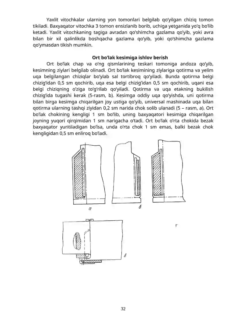 Erkaklar pidjagining old va orqa bo'laklariga ishlov berish 4