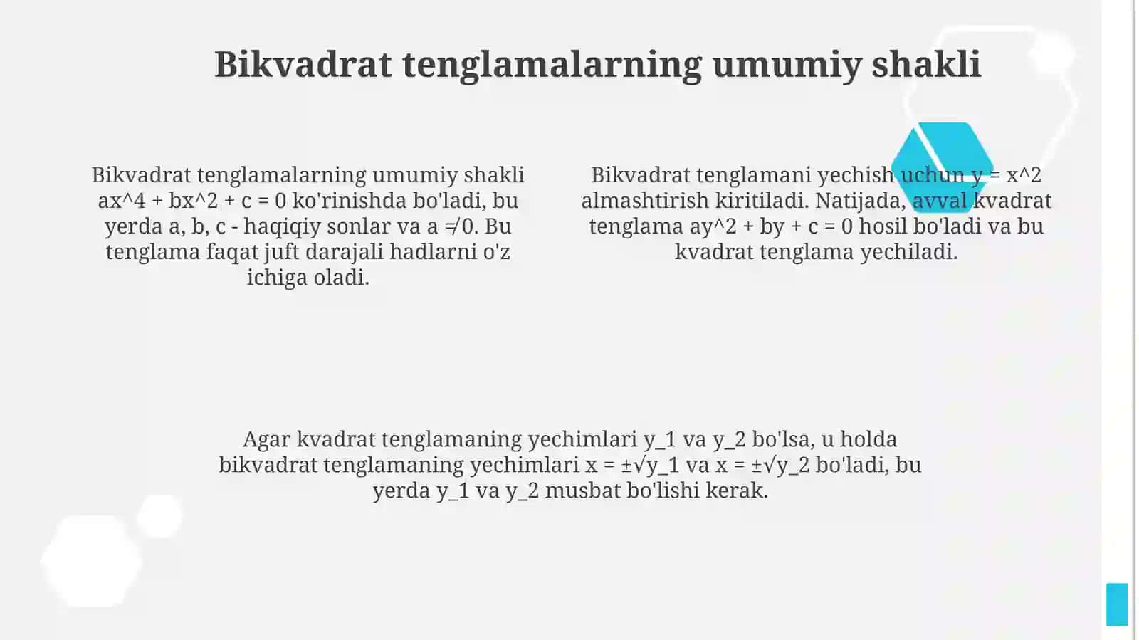 Bikvadrat tenglamalar 4
