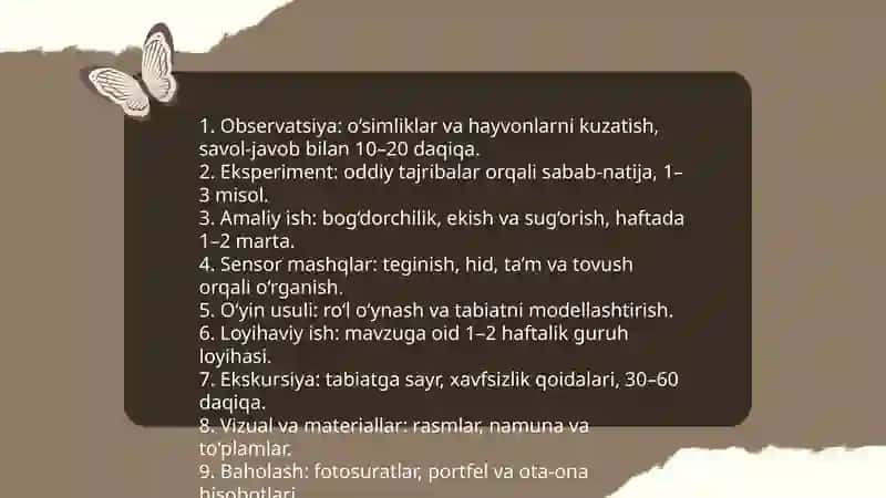 Maktabgacha yoshdagi bolalarni tabiat bilan tanishtirish metod va vositalari 4