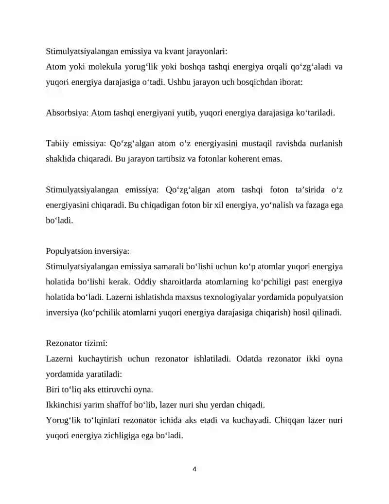 Lazer texnologiyalari va ularning tibbiyotda qo’llanilishi 4