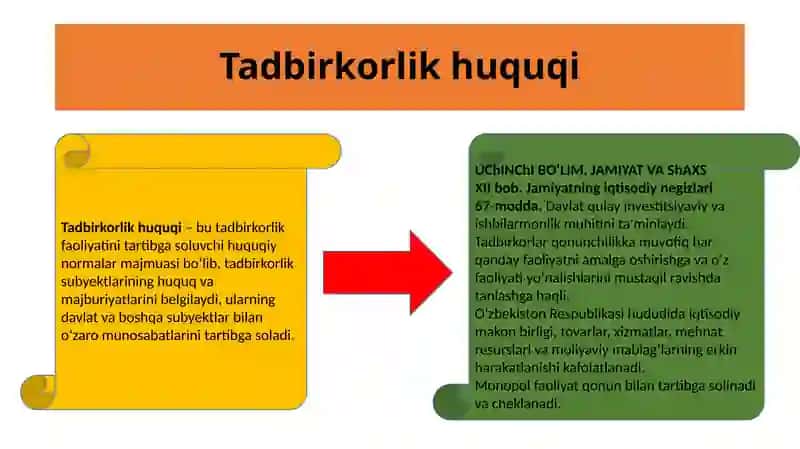 TADBIRKORLIK VA MEHNAT QILISH ERKINLIGI 4
