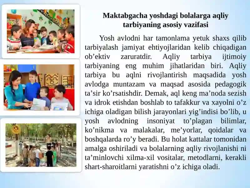MAKTABGACHATAʼLIMDAOʻQITISHHAMDA TARBIYALASH JARAYONINING SAMARALI TEXNOLOGIYALARINI YARATISH 4