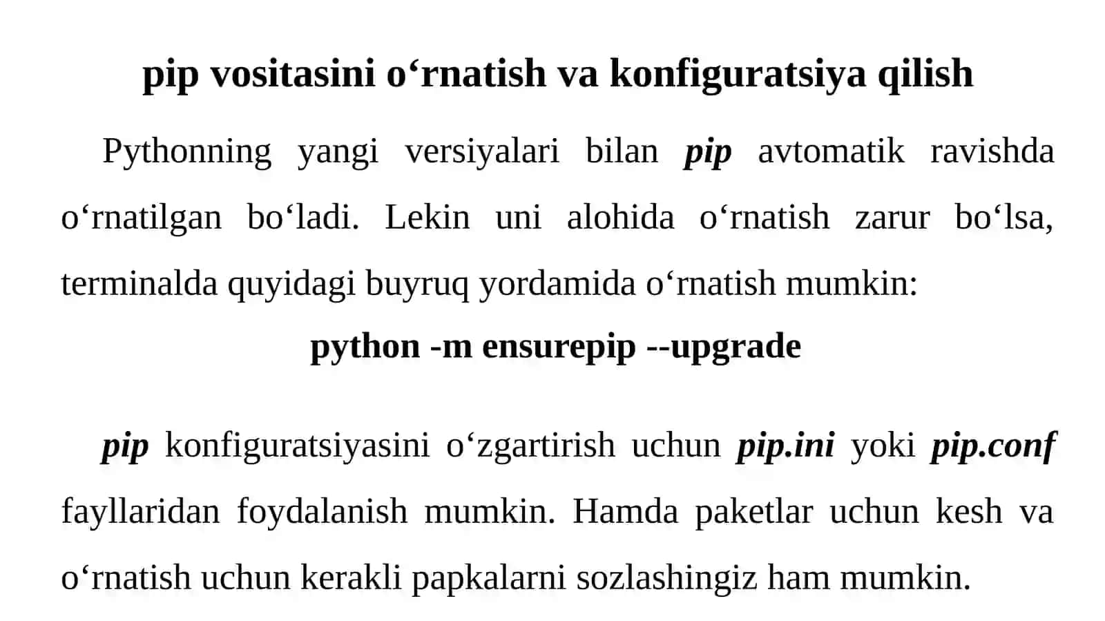 Paketlar bilan ishlash: pip va pipenv vositalari 4