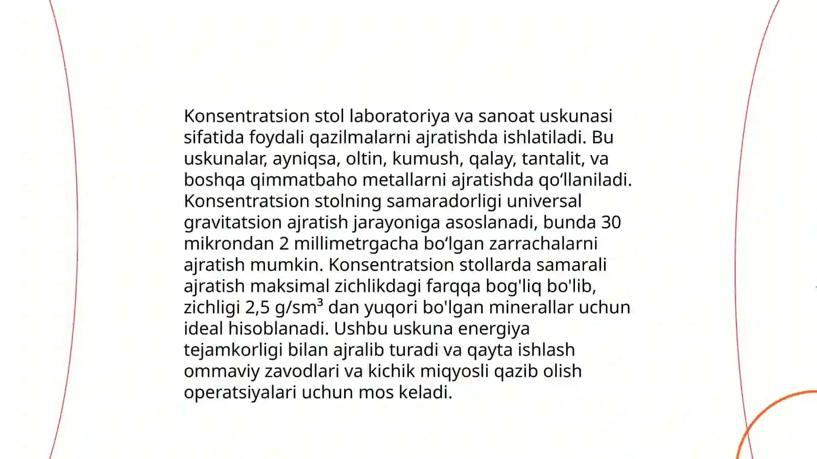 Konsentratsion stollar. Vintli va konusli separatorlar 4