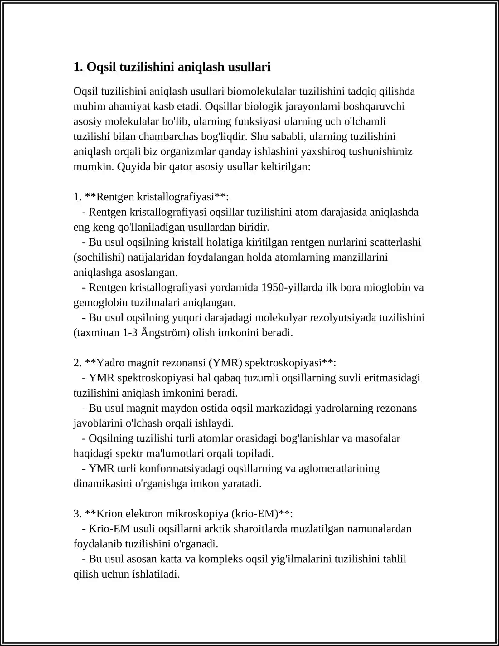 OQSILLAR BIOLOGIK FAOLLIGINING TOʻRTLAMCHI TUZILISHGA BOGʻLIQLIGI 4