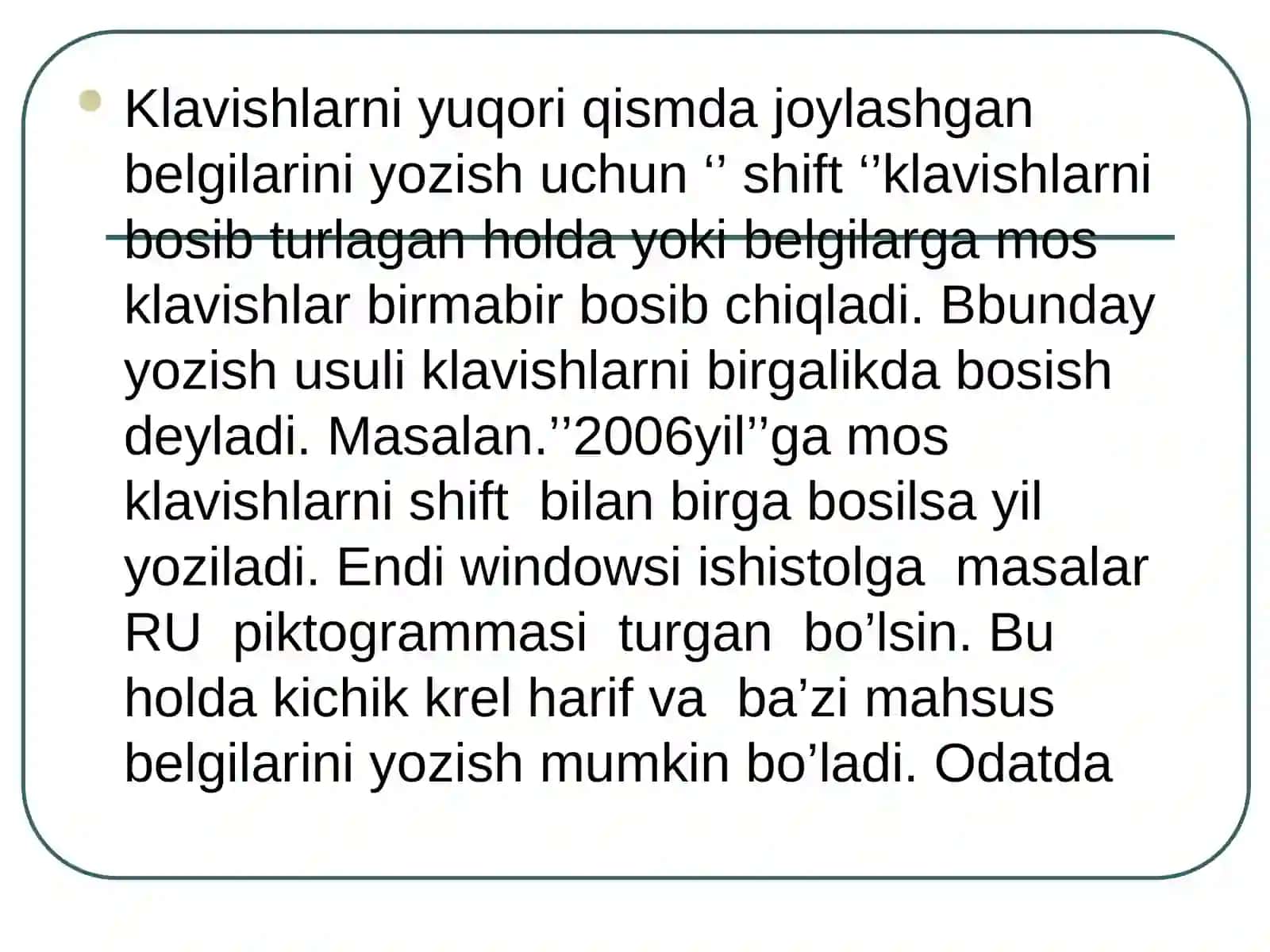 Klaviatura bilan tanishuv 4