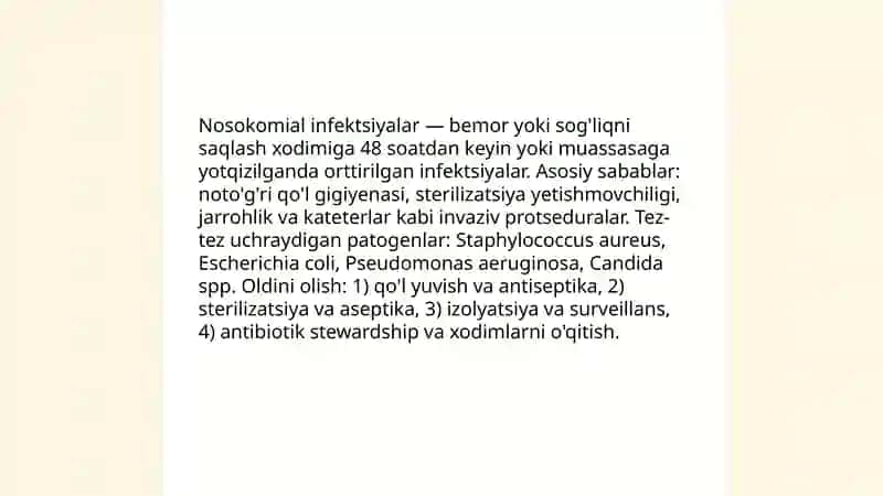Infektsiya nazorati va infeksion xavfsizlik 4