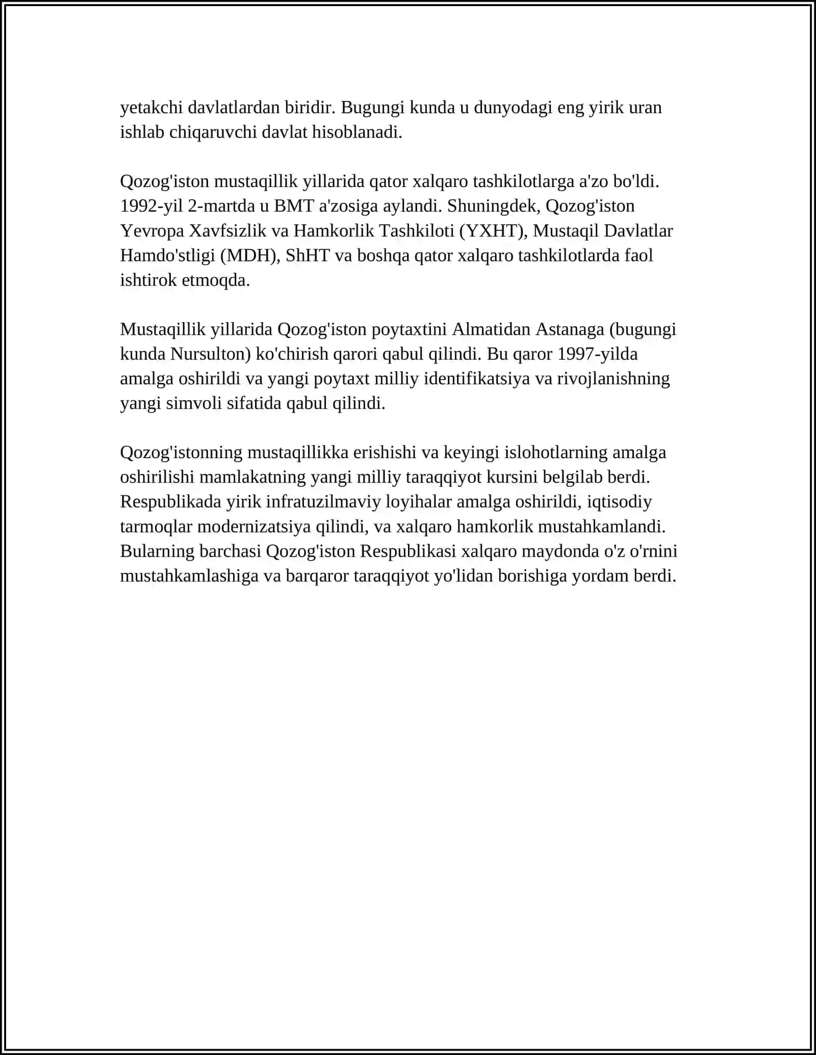 MUSTAQILLIK YILLARIDA QOZOGʻISTON RESPUBLIKASI 2024-2025-o'quv yili 4