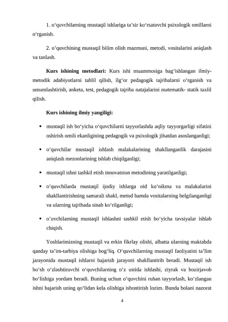 O'quvchilarning mustaqil ijodiy ishlarini tashkil etish 4