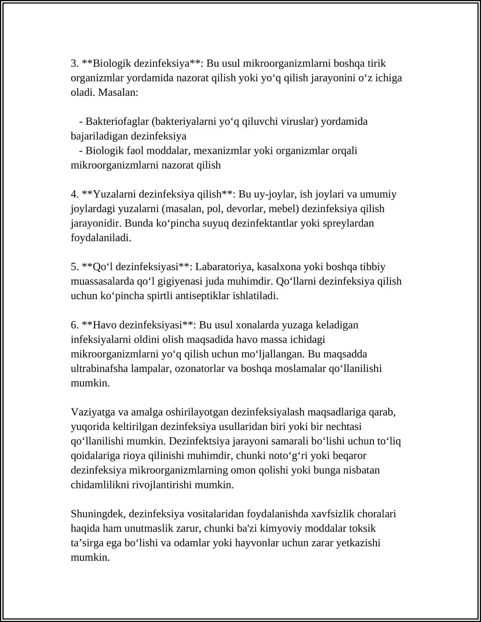 DEZINFEKSIYA HAQIDA REFERAT 4