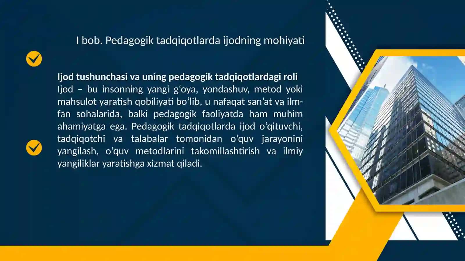 Pedagogik tadqiqotlarda ijodning namoyon bo'lishi 4
