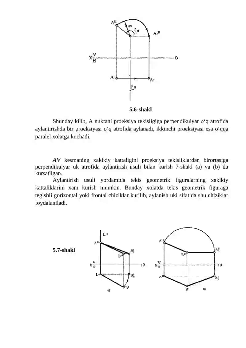 ORTOGONAL PROEKSIYALARNI QAYTA TUZISH USULLARI 4
