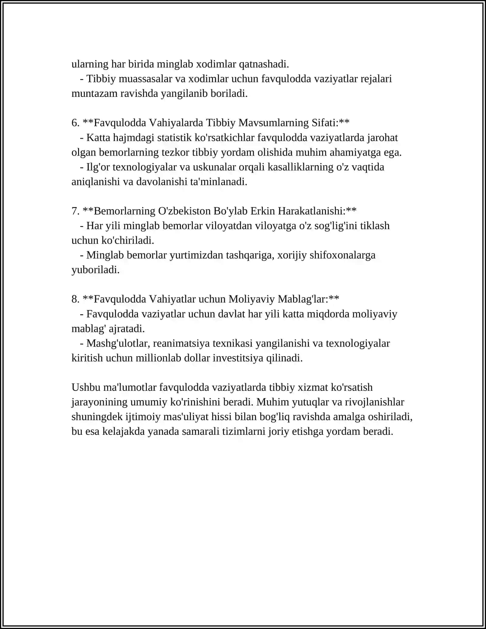 SHIKASTLANGAN OʻCHOQLARDA TIBBIY YORDAMNI TASHKIL ETISH 4